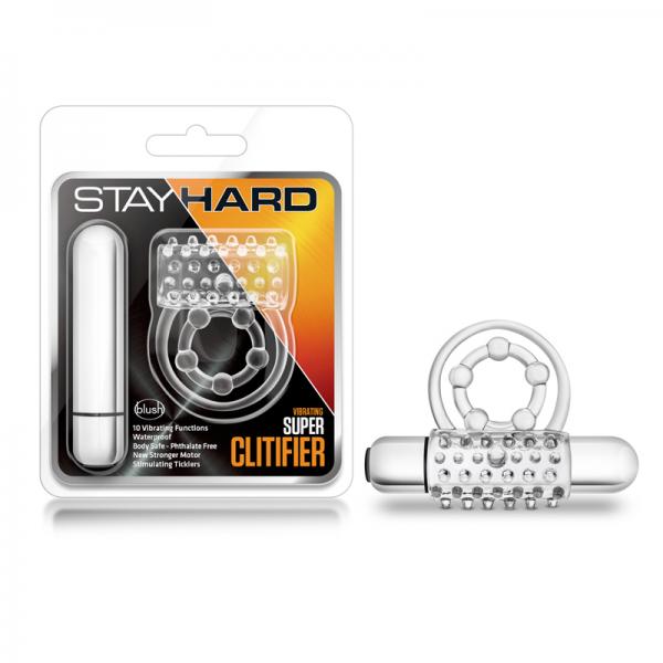 Blush Stay Hard Vibrating Super Clitifier Clear Blush Novelties