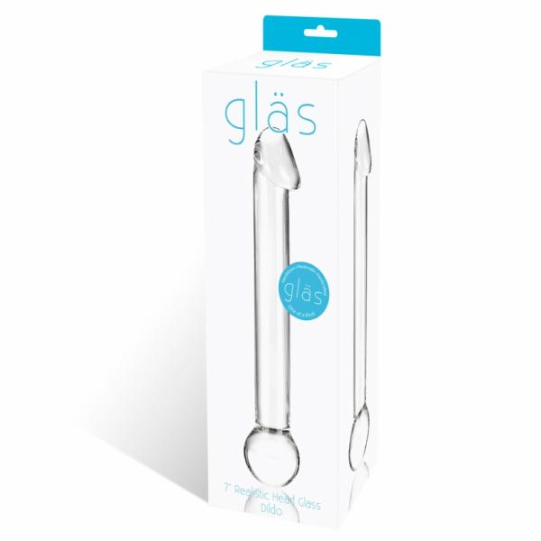 Glas - 7" Realistic Head Glass Dildo - Clear