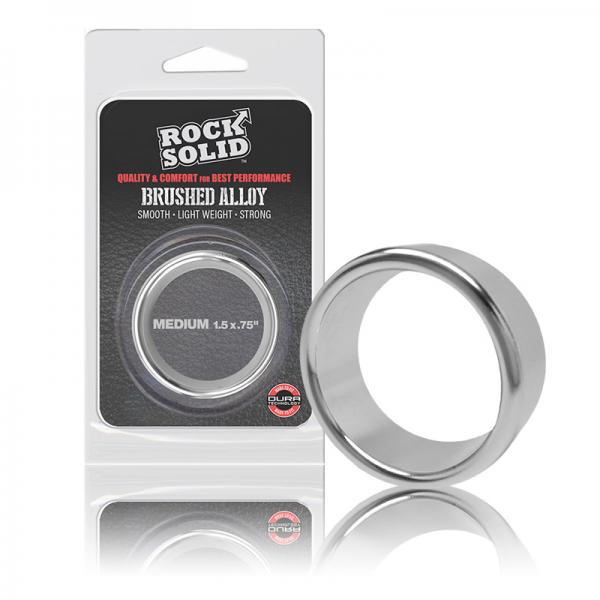 Rock Solid - Cock Ring - Silver Brushed Alloy - Medium (1.5in X .75in)