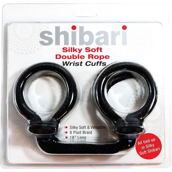 Shibari - Silky Soft Double Rope Wrist Cuffs - Black