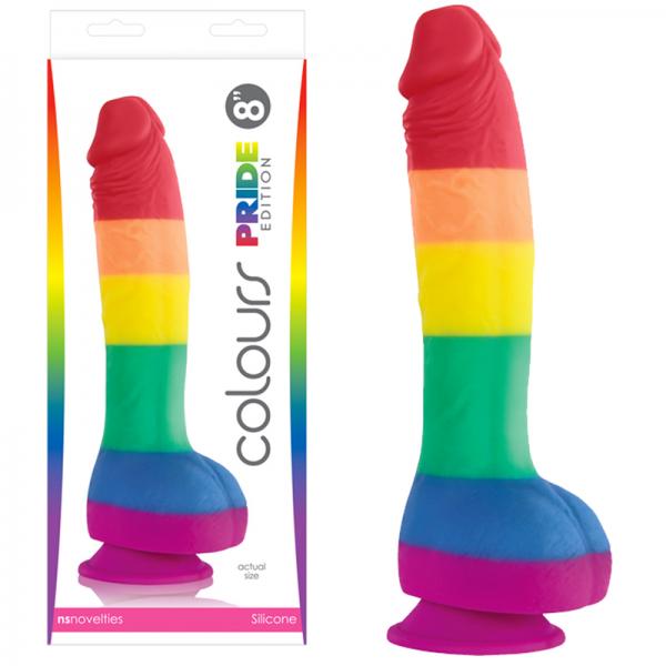 Colours: Pride Edition 8" Rainbow Dong NS Novelties