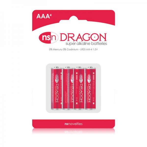 Dragon Alkaline Batteries Size AAA 4 Pack Eros in Color