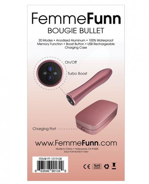 Femmefunn Bougie Bullet Vibrator Rose Gold Vvole llc