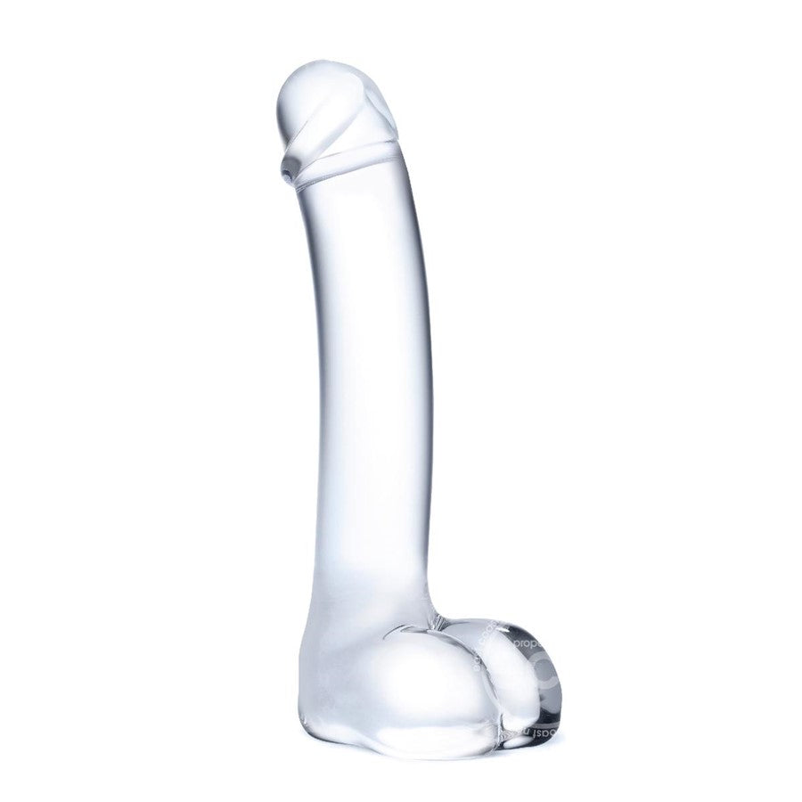 Glas - 7" Realistic Curved Glass G-spot Dildo - Clear