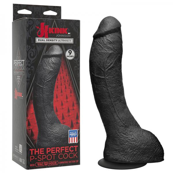 Kink The Perfect P-Spot Cock 9 inches Black Dildo Doc Johnson