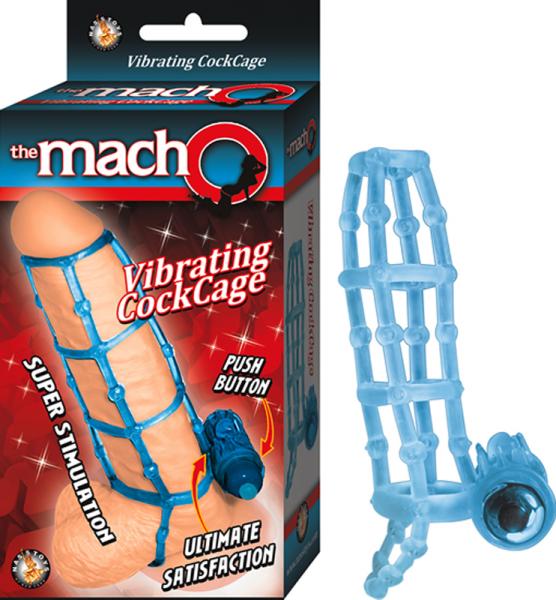 The Macho Vibrating Cockcage,waterproof Blue Nasstoys