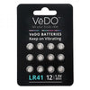 Vedo LR41 Batteries 1.5 Volt 12 Pack Eros in Color